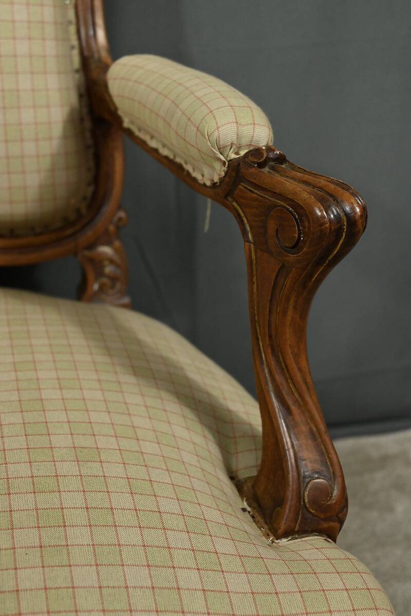 Louis XV style beechwood armchair – mid-19th century