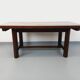 Brutalist rectangular dining table by Georges Robert in pine wood.