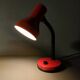 Elite - industrial style desk lamp - red lacquered metal - netherlands - 90's