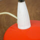 Lampe de bureau réglable en métal peint orange et bras spiral chromé, années 1970