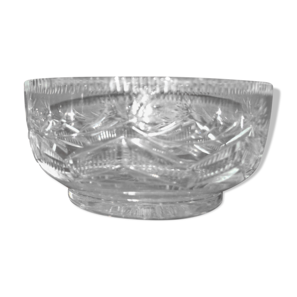 Coupe vintage en cristal taillé thomas webb england - saladier en cristal anglais