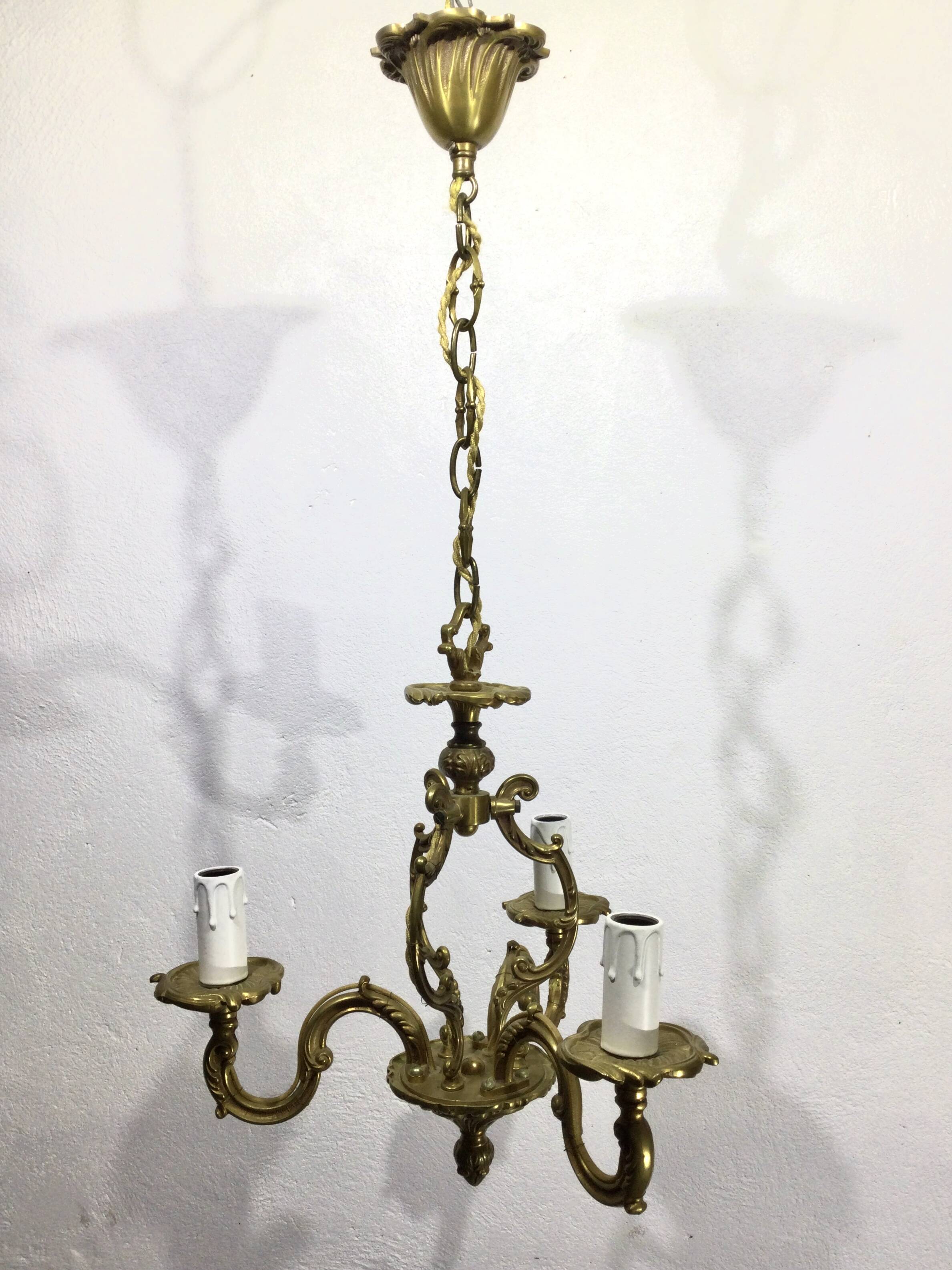 3-light cage chandelier