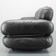 1970 Kurt Hvitsjö Rare “Hannibal” Black 3- Seater Sofa For Isku, Finland