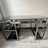 Modern glass and stainless steel desk