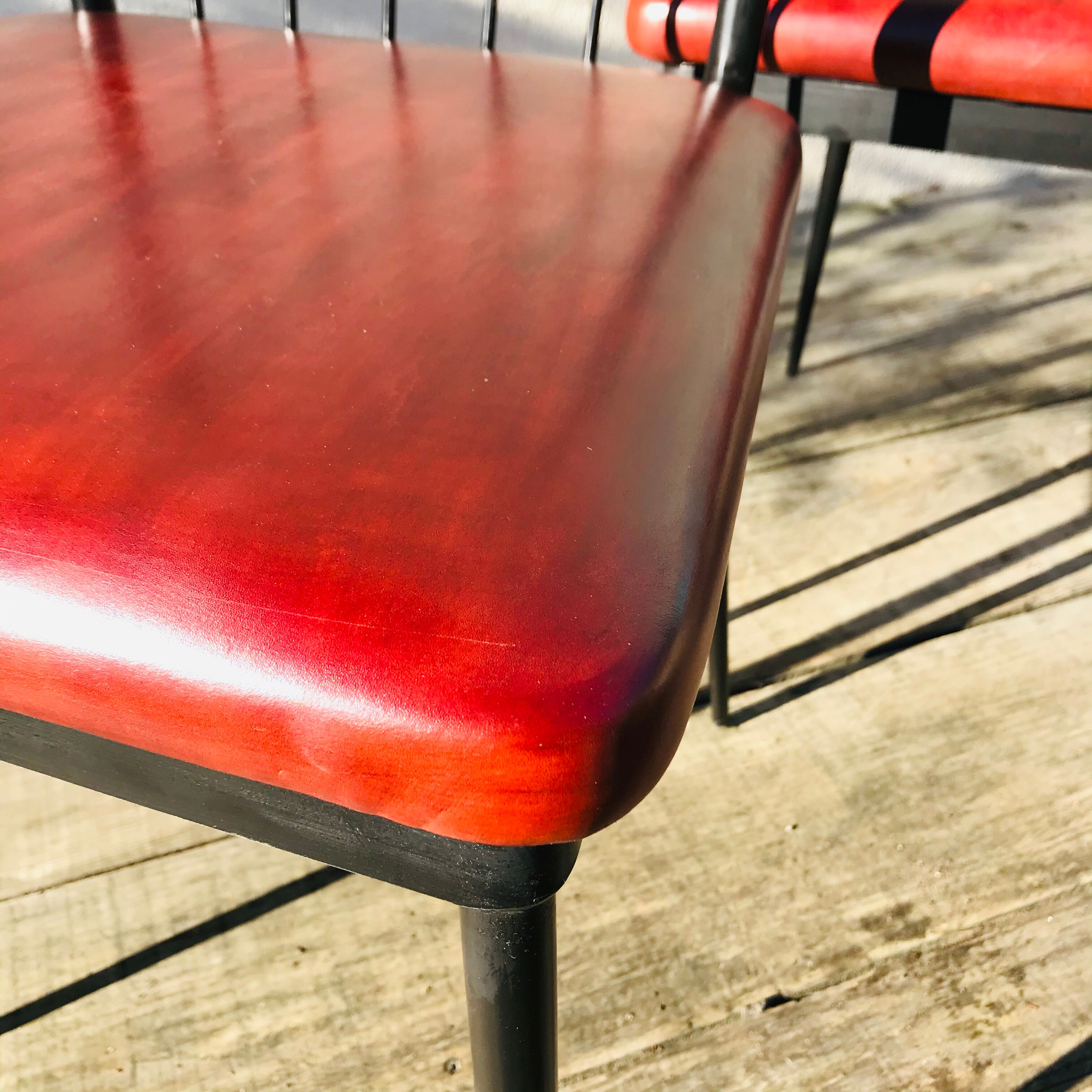 Pair of vintage leather seating chairs