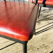 Paire de chaises vintage 1950 assises cuir
