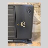 Black art deco sideboard and grey marble