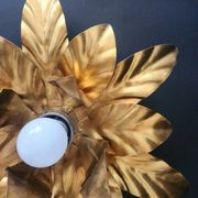 Hollywood Regency Florentine Flower-Shaped Gilt Flush Mount Hans Kögl Italy