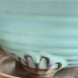 Vintage ceramic tripod pot and saucer