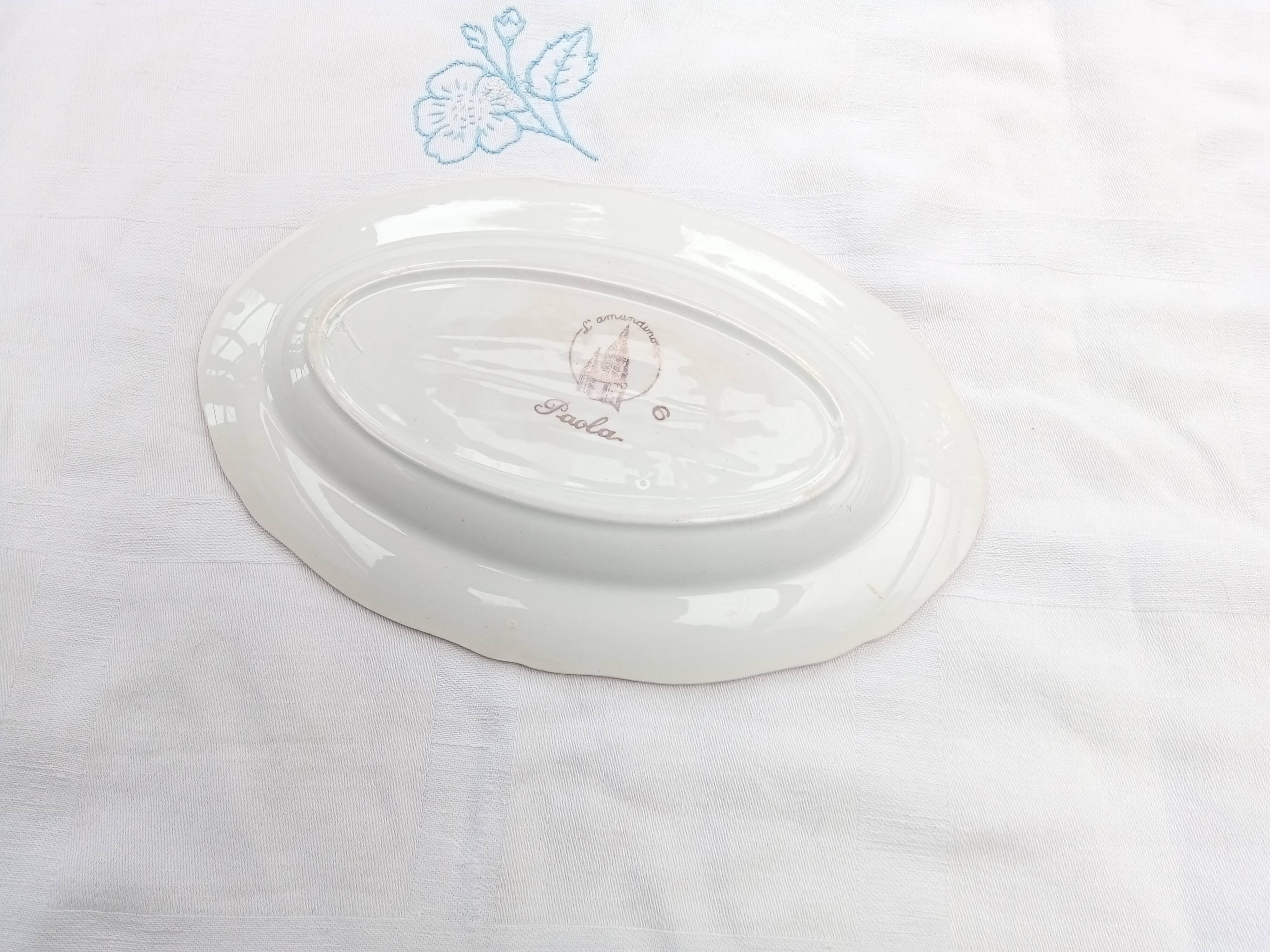 Set of 3 dishes and sauce boat L'Amandinoise