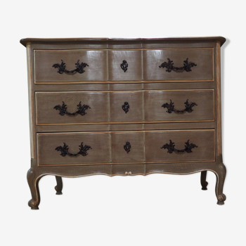 Commode arbalète patinée