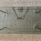 Glass and brass coffee table
