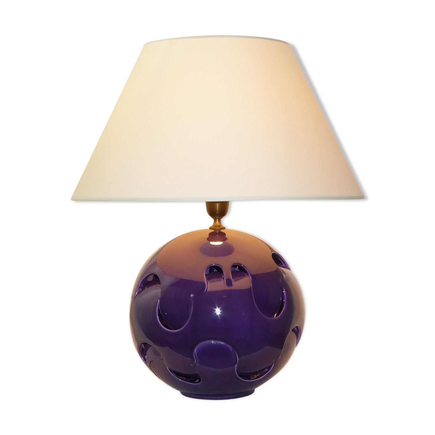 Plum shaped ceramic ball lamp, 1970