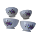 4 bowls purple decoration flowers Sarreguemines twists