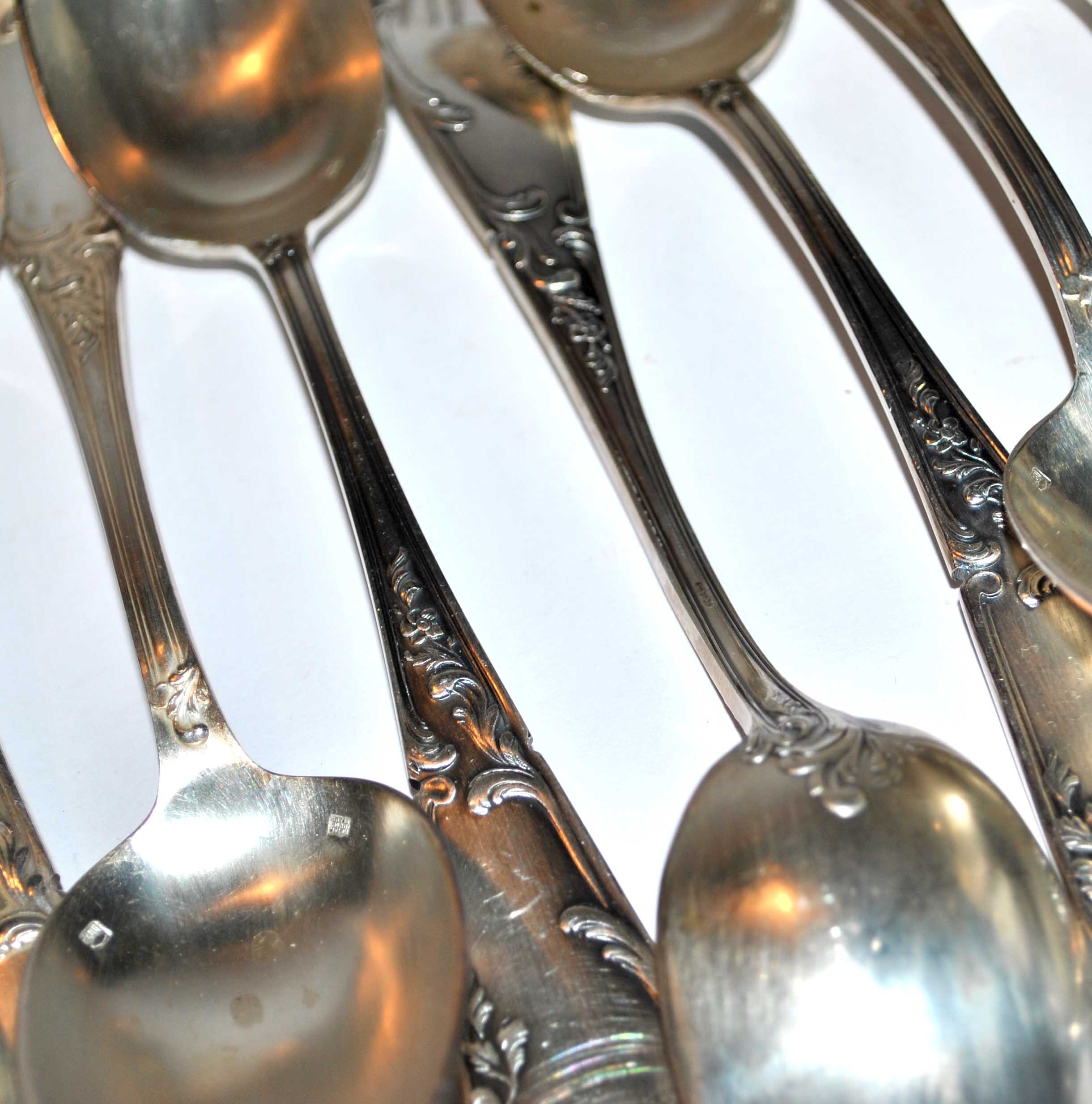 Housewife 48 vintage table cutlery in silver metal sfam - knife spoons coffee fork x12