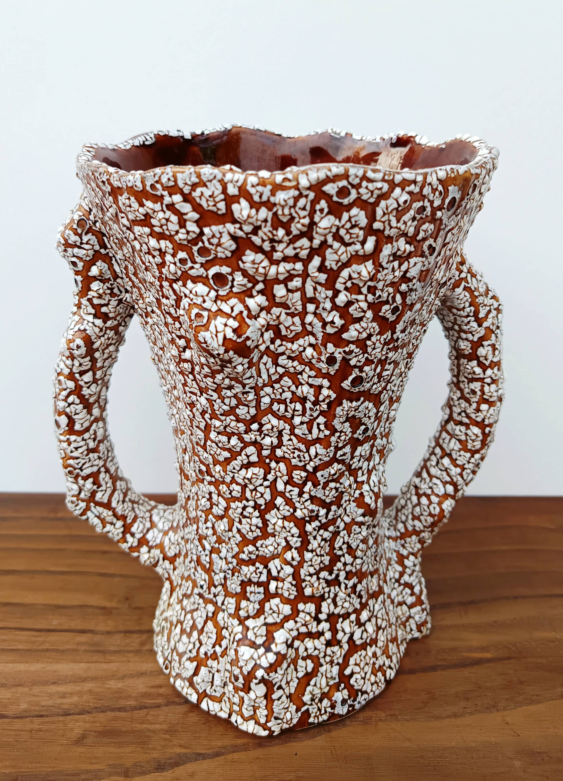 Vintage glazed ceramic vase - Fat Lava