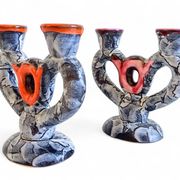 Midcentury Ceramic Candelabra by Vallauris, Gaudí Style, France, 1950s