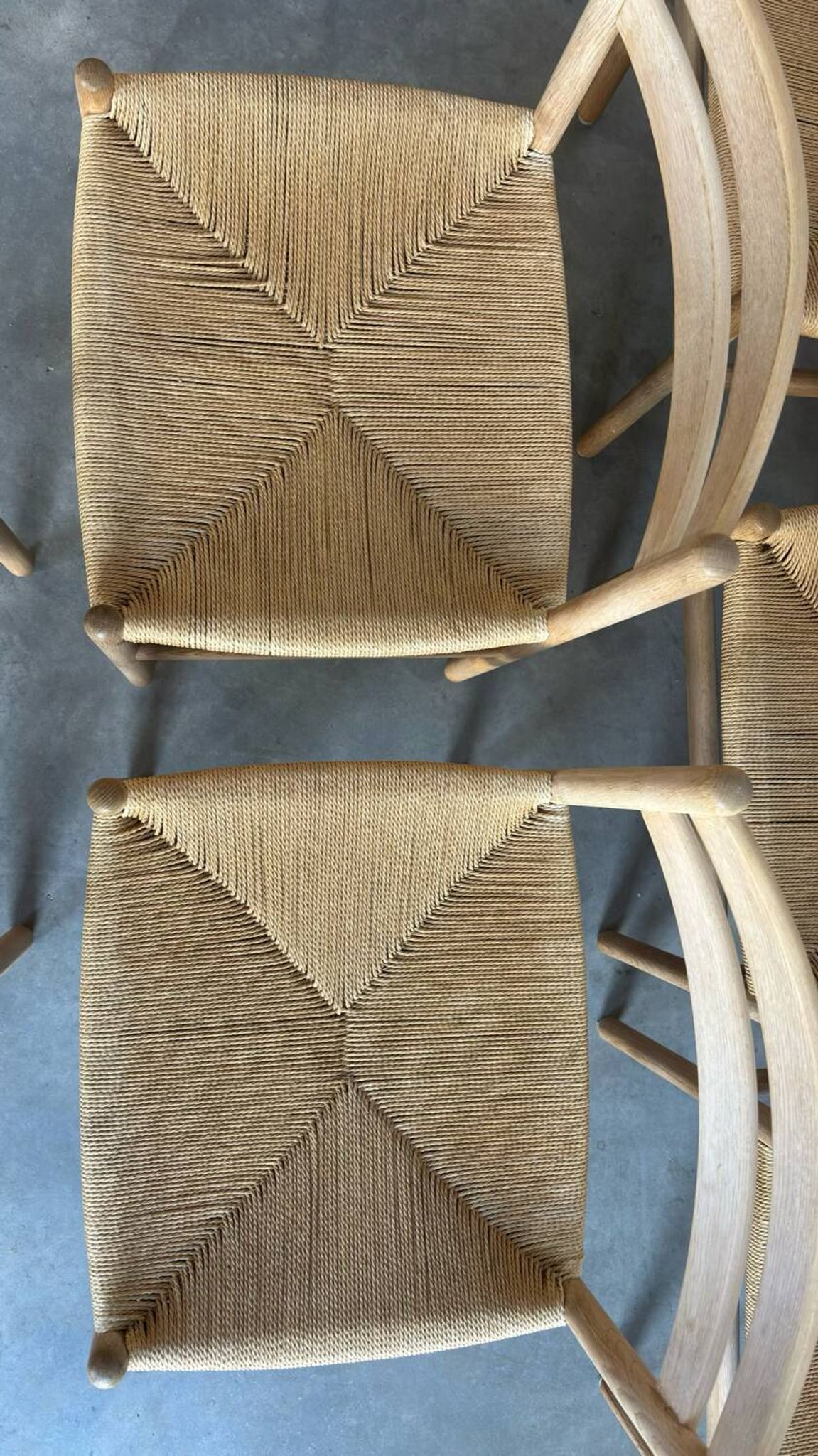 Ensemble de 6 chaises vintage en corde de papier Kurt Ostervig