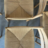 Set of 6 vintage papercord chairs Kurt Ostervig