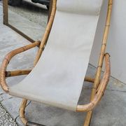 Vintage bamboo deck chair armchair 1950s Italy