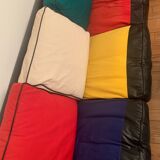 Canapé en cuir et tissu. Ligne roset en collaboration avec Jean Charles de Castelbajac