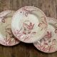 3 plates Terre de Fer Gien model "Tulips"