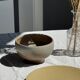 A small speckled grey stoneware bowl D13.5 H8