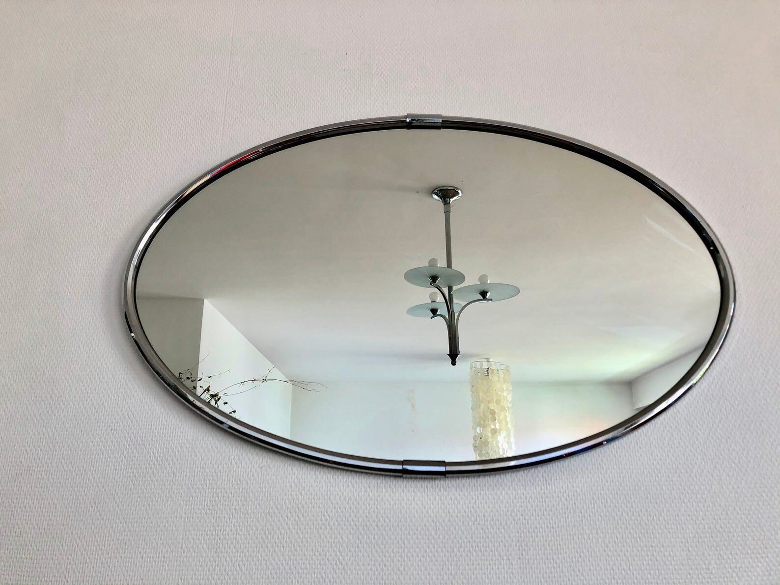 Mirror oval frame metal 50x82cm