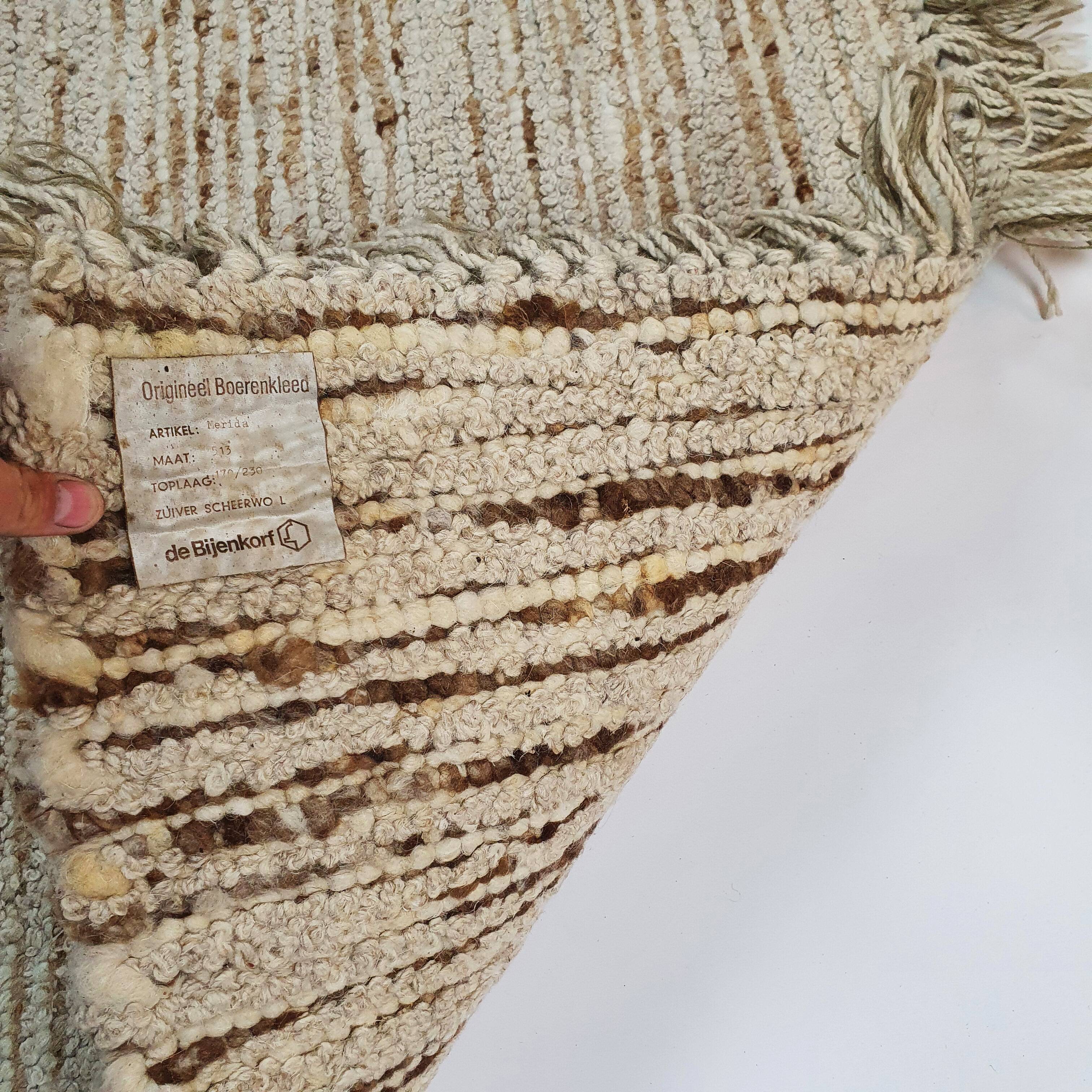 Tapis de laine nouée à la main du milieu du siècle, années 1960