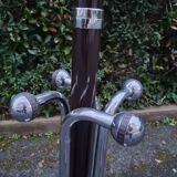 Marble and chrome coat rack with 12 hooks