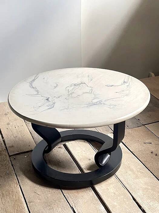 Table basse marmorino postmoderne suédoise, années 1980
