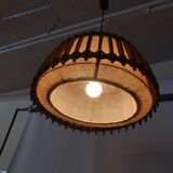 Plafonnier design en teck, années 60-70