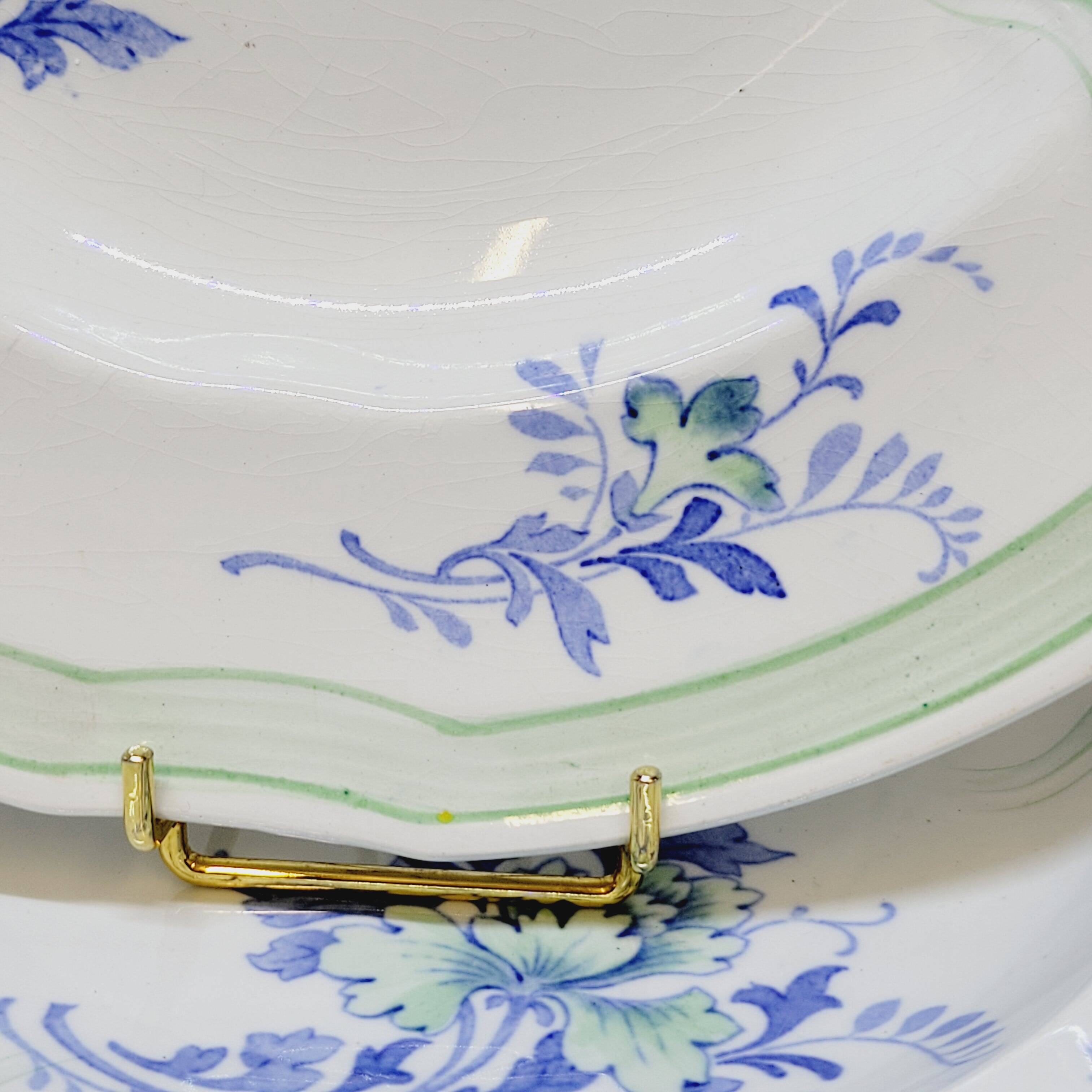 9 Antique KG Lunéville Plates, Regence Model