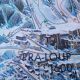 Affiche de pra-loup (ubaye-provence)- plan des pistes de ski par pierre novat (1988)