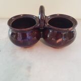 Double pot in varnished sandstone