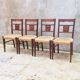 Lot de 4 chaises en chêne et corde