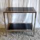 Chrome/gold metal and black/gold glass console - 70s/80s