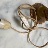 Paire de lampes poissons laiton doré