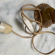 Paire de lampes poissons laiton doré