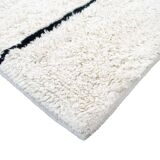 Berber rug 160x230 cm white with black lines