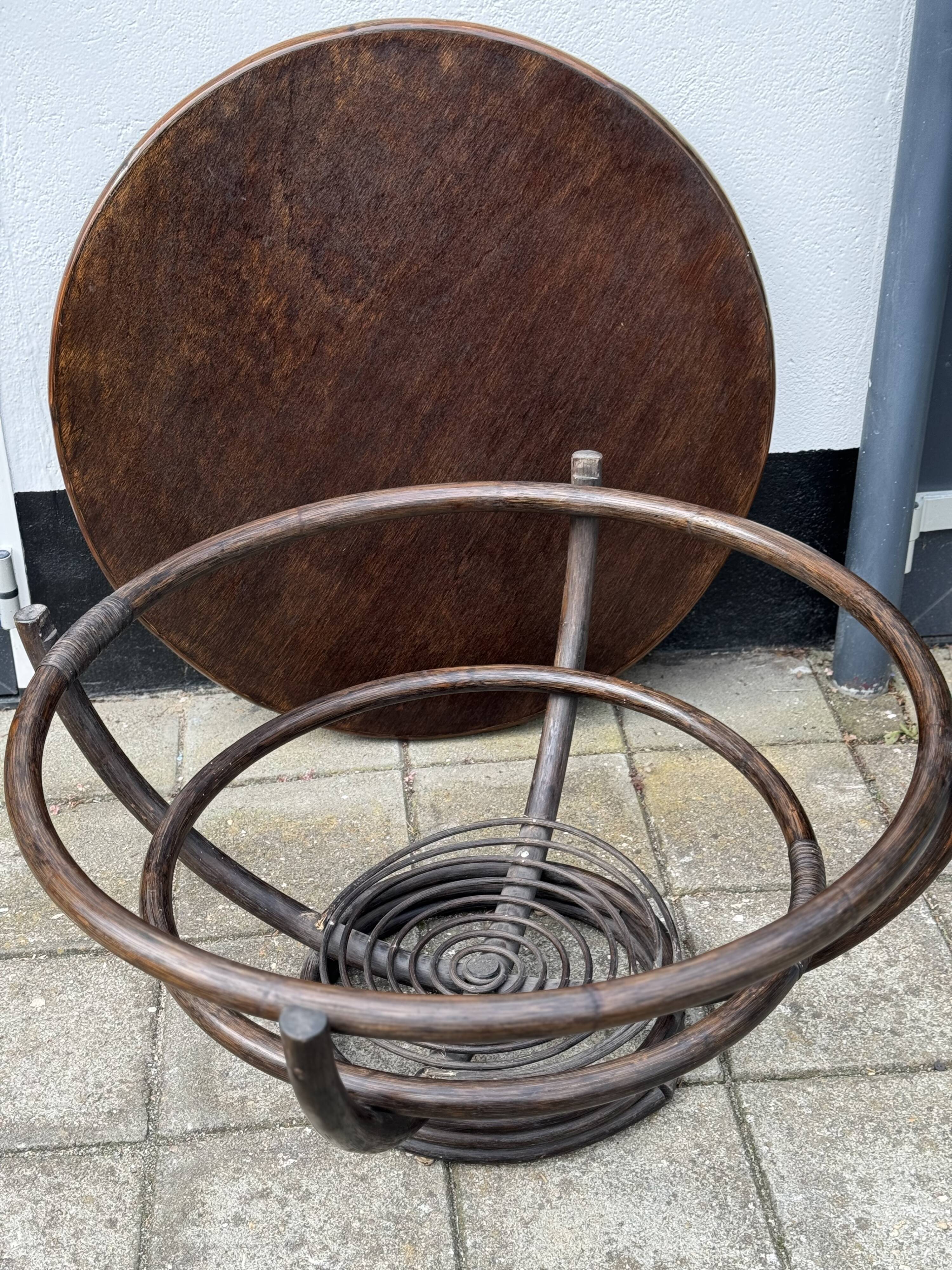 Vintage Manou Bambo Round Coffee Table