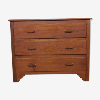 Former vintage oak chest of drawers from the 1950s 1960s design