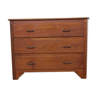 Former vintage oak chest of drawers from the 1950s 1960s design