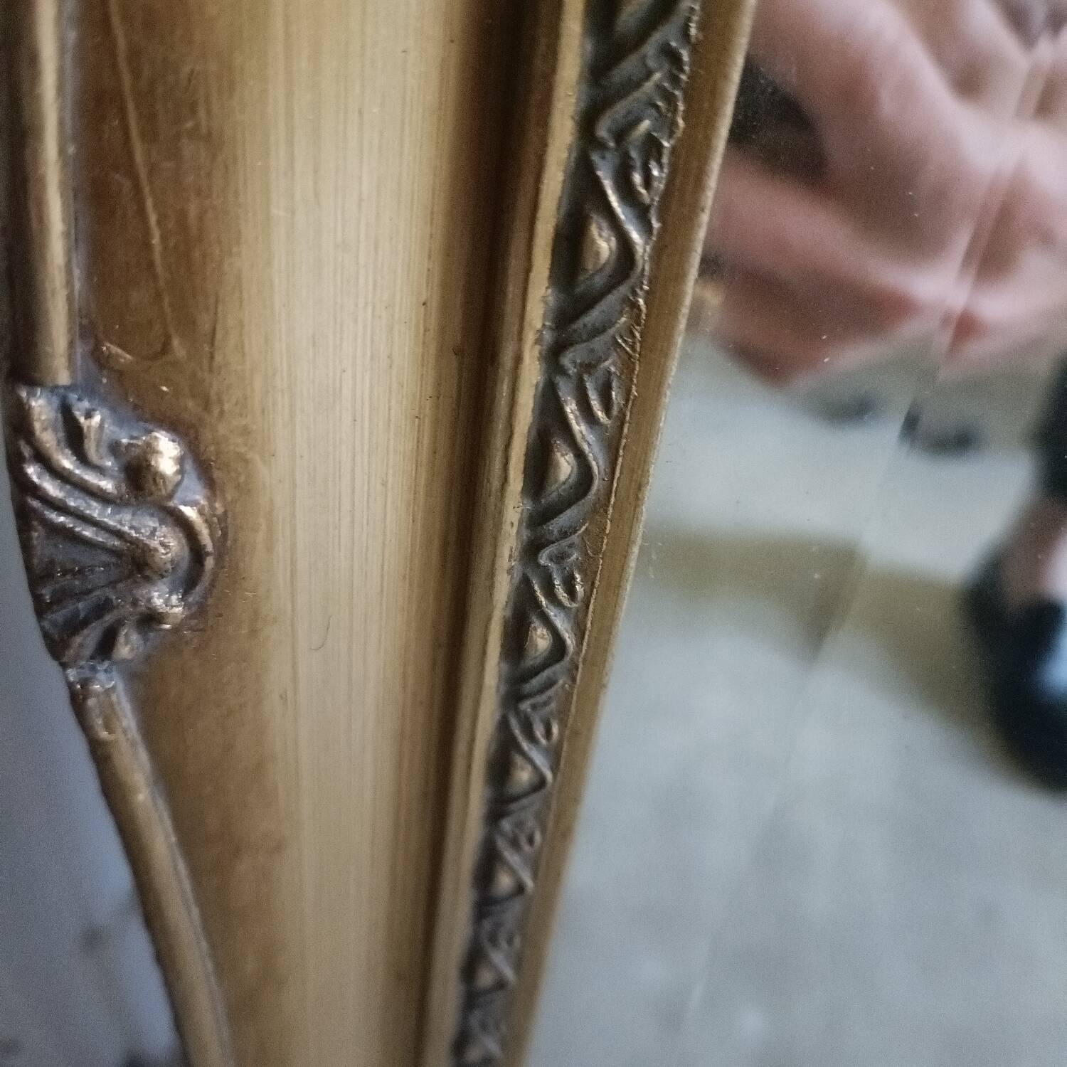 Large baroque style mirror, antique