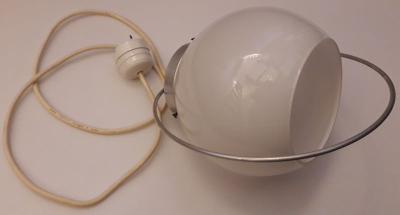 White opaline art deco hanging