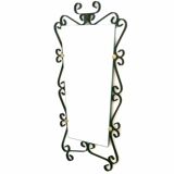 Vintage wrought iron mirror from the 1950s-60s, France.