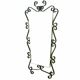 Vintage wrought iron mirror from the 1950s-60s, France.