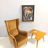 Dark Goldenrod Wingback Armchair model 437 by Gio Ponti for Cassina