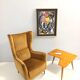 Dark Goldenrod Wingback Armchair model 437 by Gio Ponti for Cassina