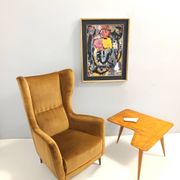Dark Goldenrod Wingback Armchair model 437 by Gio Ponti for Cassina